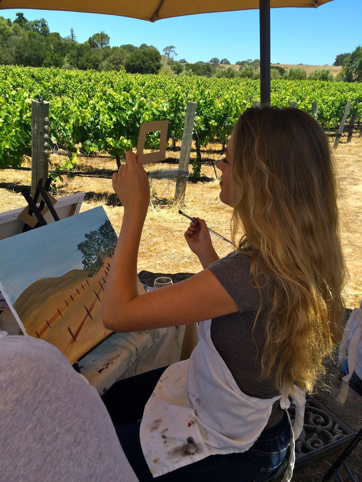 Santa Ynez, Santa Barbara, wine tasting, painting in the vineyard