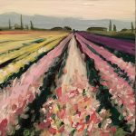 Lompoc Flower fields painting, santa ynez valley art