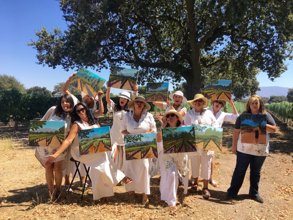 Private painting in the vineyard,Santa Ynez Valley Things to do in Santa Barbara County, Santa Ynez Valley, Los Olivos, Winery Events, Activities