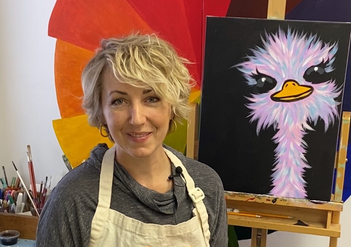 The Ostentatious Ostrich – Acrylic Painting Tutorial